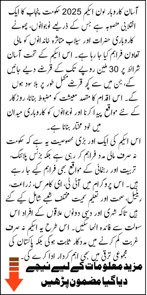Assan Karobar Loan Scheme 2025 Punjab For Poor And Especially Flood-Affected Families Know Full Details